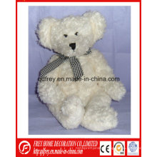 Cute Plush Teddy Bear Toy with Ribbon for Christmas Gift